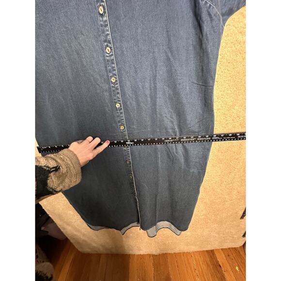 Soft Surroundings Je Veux Midi Shirt Dress Size 2X Denim Blue - Picture 16 of 16